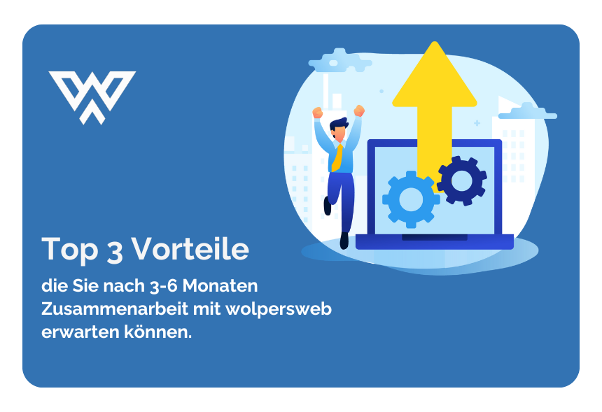 Top 3 Ergebnisse, die Sie nach 3-6 Monaten Zusammenarbeit mit wolpersweb erwarten können.